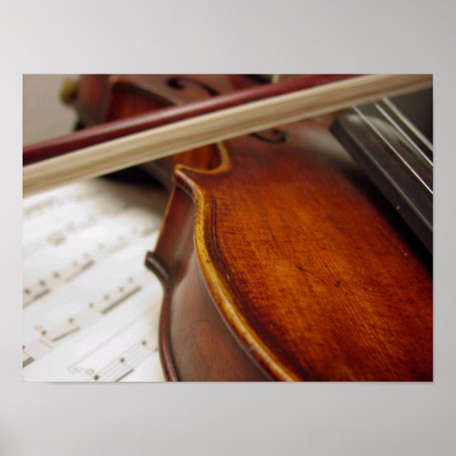 Violin Bow & Sheet Music Photo Poster (Front)
