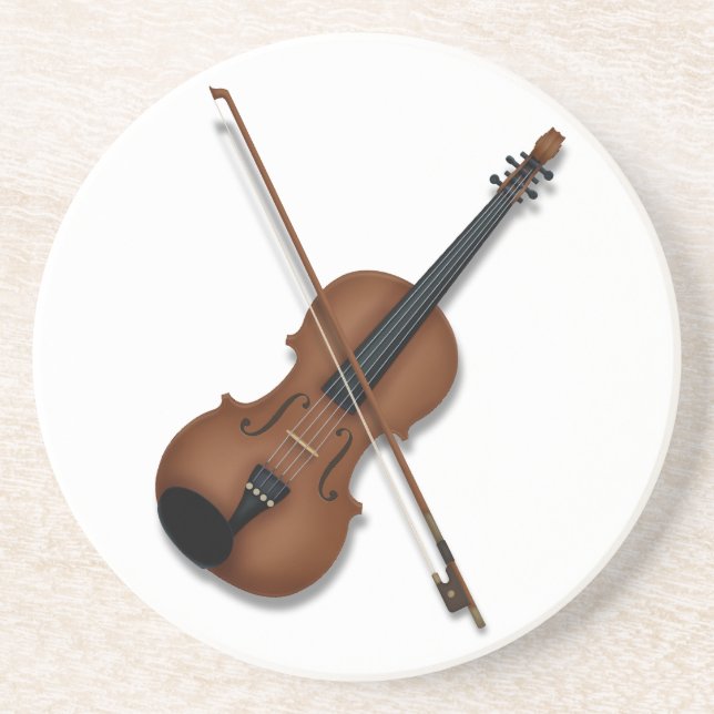 Violin & Bow Trompe L'oeil Classical Music Coaster (Front)