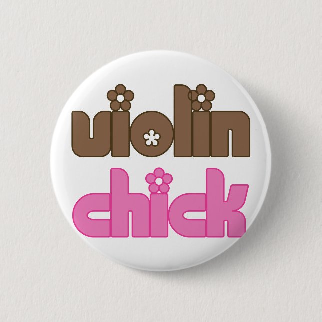 Violin Chick 2 Inch Round Button (Front)