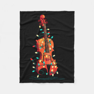 Violin Christmas Graphics Lights Lover Player Viol Fleece Blanket