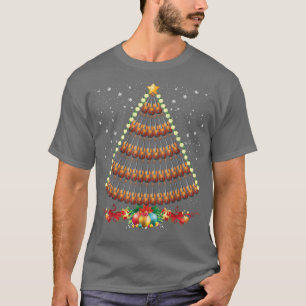 Violin Christmas Tree Musician Ornaments Lights Me T-Shirt