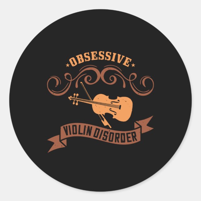 Violin - classic round sticker (Front)