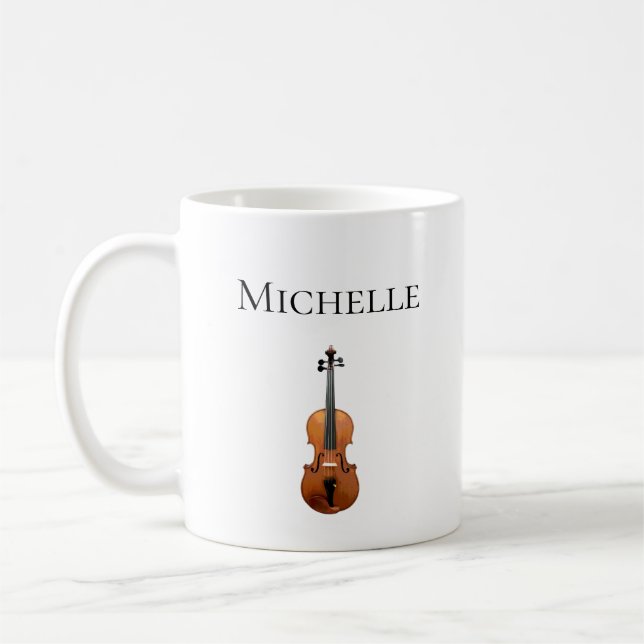 Violin Classical Music Cute Fiddle Coffee Mug (Left)