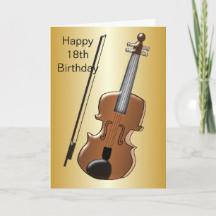 Violin Design Personalised 18th Birthday Card