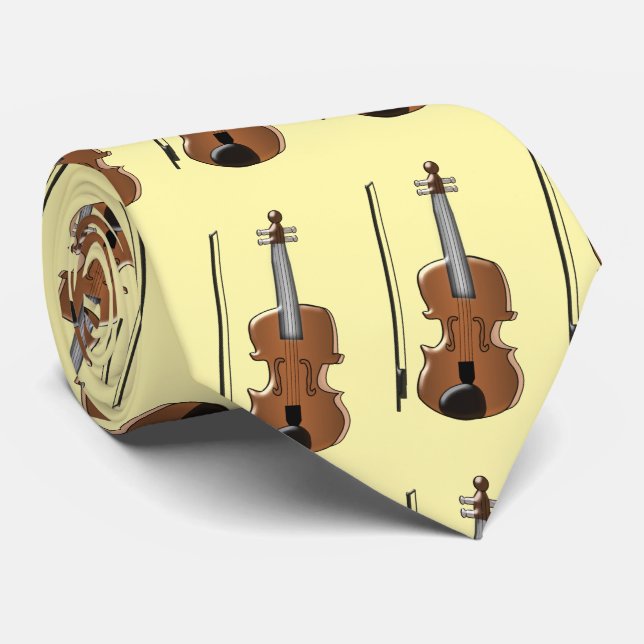 Violin Design Tie (Rolled)