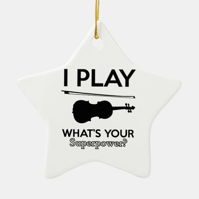 violin designs ceramic ornament (Front)