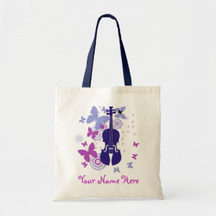 Violin Flutter Tote with Your Own Name Bag
