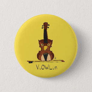 Violin Funny Musician Cartoon 2 Inch Round Button