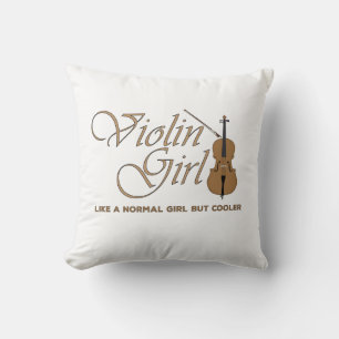 Violin Girl, like a normal girl but cooler Throw Pillow