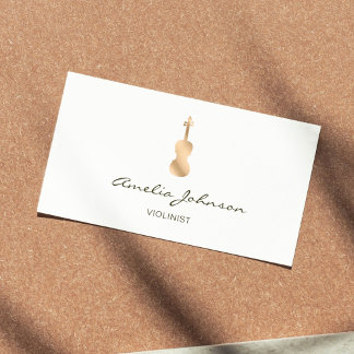 Violin Gold Elegant Musician Business Card