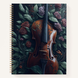 Violin Gothic Rose Notebook