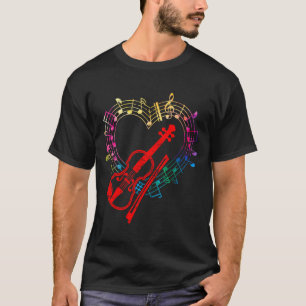Violin Heart Violinist Valentines Day Gift Violin  T-Shirt