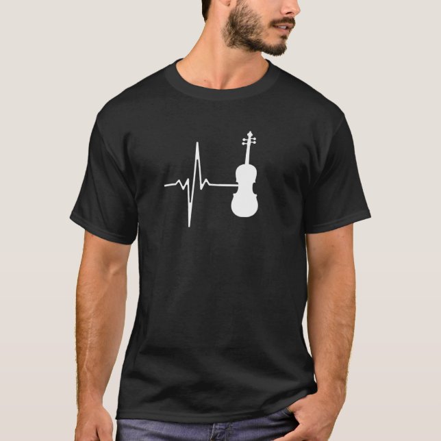 Violin Heartbeat Graphic   Violin T-Shirt (Front)