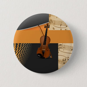 Violin in Abstract 2 Inch Round Button