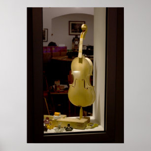 Violin In Shopping Window Poster