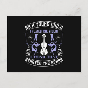 Violin -It Starts The Spark As A Child Postcard