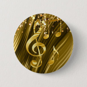 Violin key elegant 2 inch round button