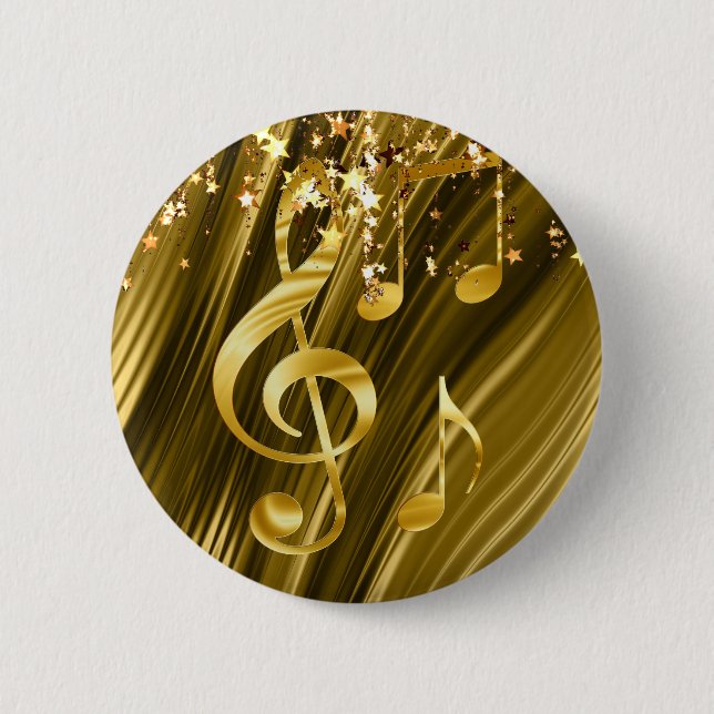 Violin key elegant 2 inch round button (Front)