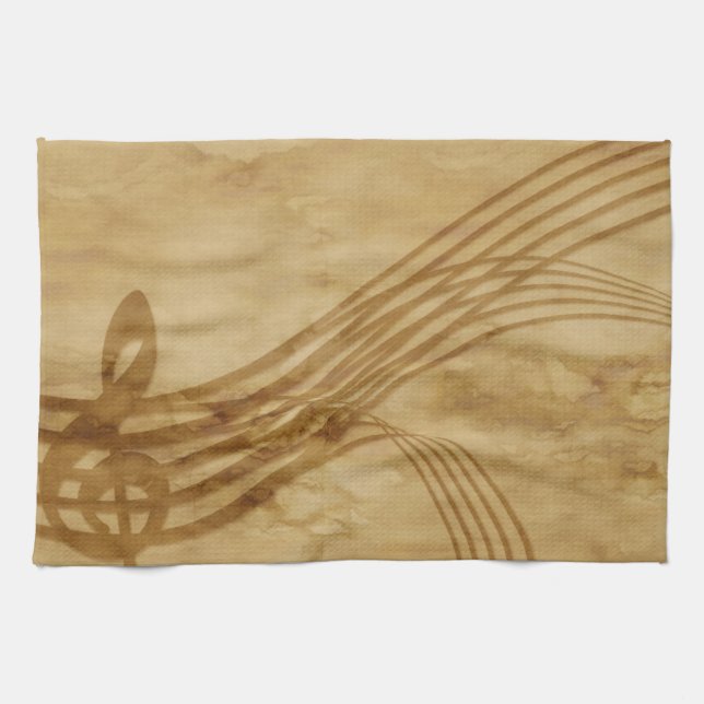 Violin key kitchen towel (Horizontal)