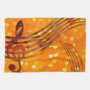 Violin key kitchen towel