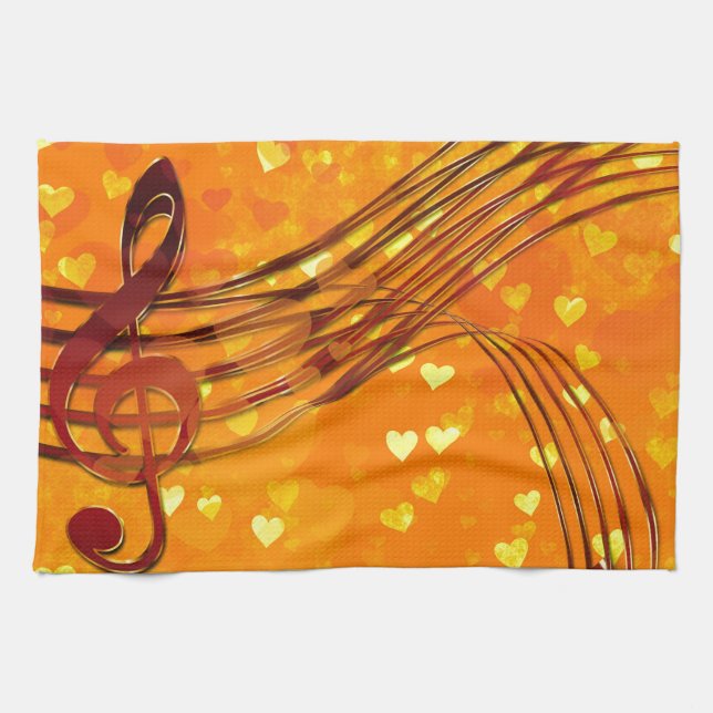 Violin key kitchen towel (Horizontal)
