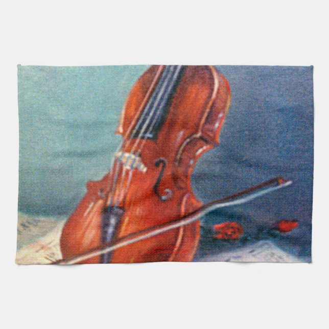 Violin Kitchen Towel (Horizontal)