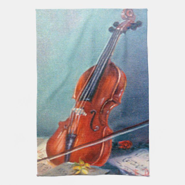 Violin Kitchen Towel (Vertical)