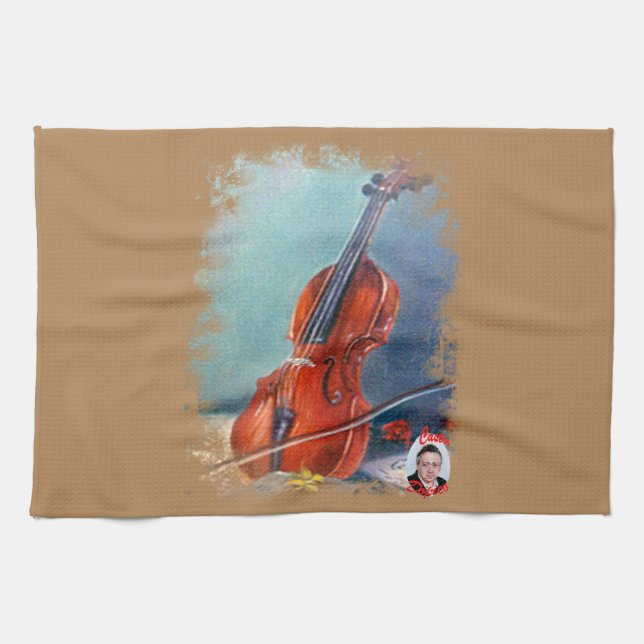 Violin Kitchen Towel (Horizontal)