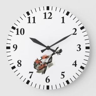 Violin Large Clock