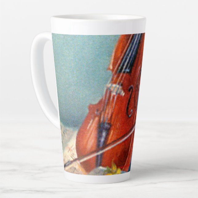 Violin Latte Mug (Left Angle)