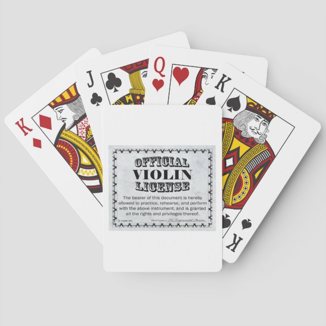 Violin License Playing Cards (Back)