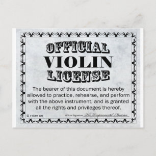 Violin License Postcard