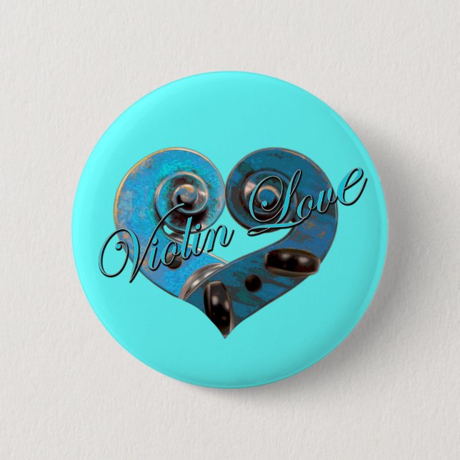 violin love 2 inch round button (Front)