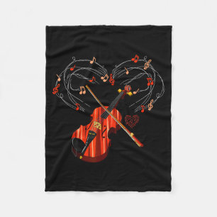 Violin Love Heart Violinist Valentines Day Gift Vi Fleece Blanket