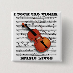 Violin Lover_ 2 Inch Square Button