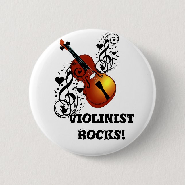 Violin,Lover at Heart_ 2 Inch Round Button (Front)