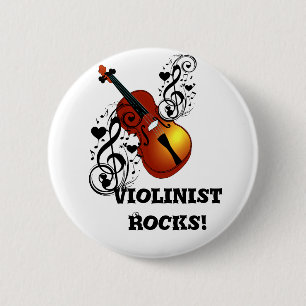 Violin,Lover at Heart_ 2 Inch Round Button