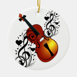 Violin,Lover at Heart_ Ceramic Ornament