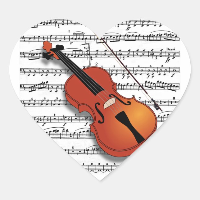 Violin Lover_ Heart Sticker (Front)