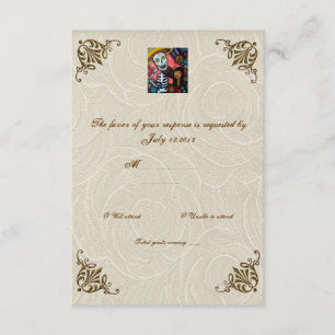 Violin Man Day of the Dead Wedding RSVP