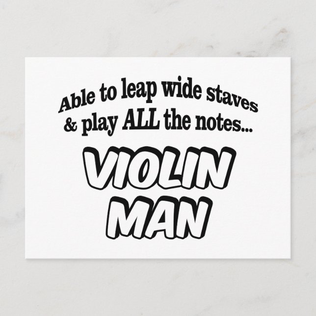 Violin Man - Music Superhero Postcard (Front)