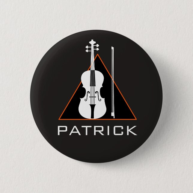 Violin minimal negative space Modern Violinist 2 Inch Round Button (Front)
