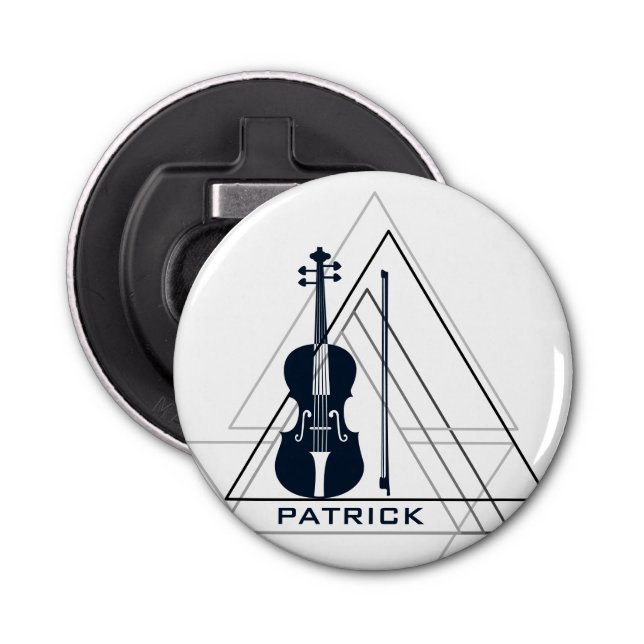 Violin minimal negative space Modern Violinist Bottle Opener (Front)