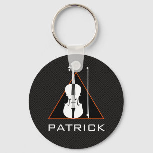 Violin minimal negative space Modern Violinist Keychain