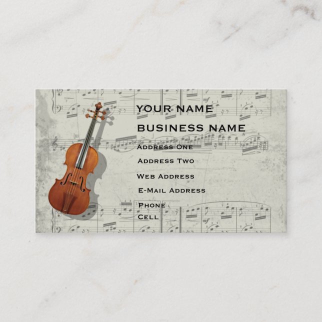 Violin - Music Business Card (Front)