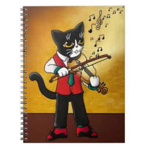 Violin Music Cat Notebook