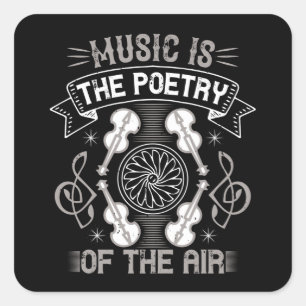 Violin - Music Is The Poetry Of The Air Square Sticker