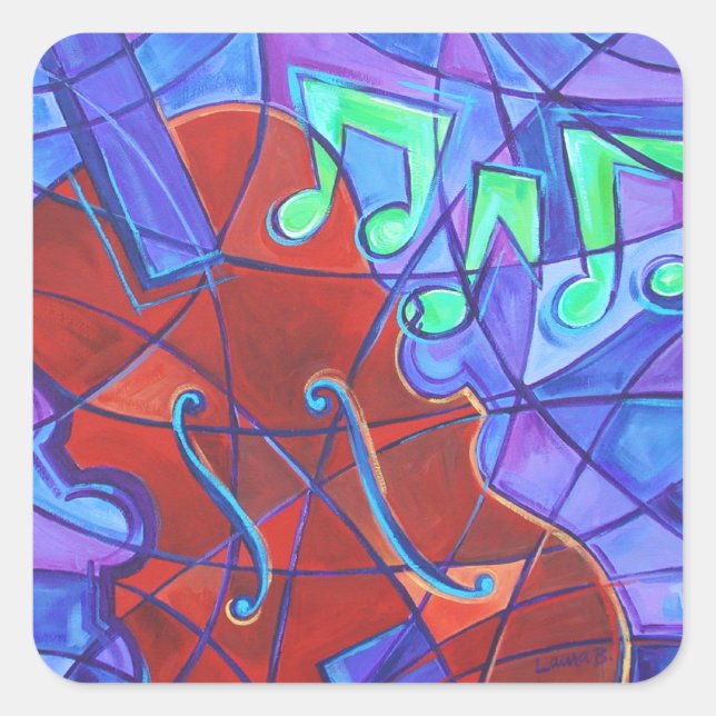 Violin Music Mosaic Art Sticker (Front)
