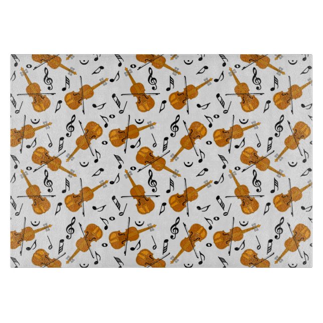 Violin Music Note Pattern Cutting Board (Front)