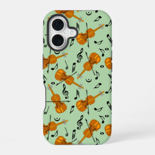 Violin Music Note Pattern iPhone 16 Case